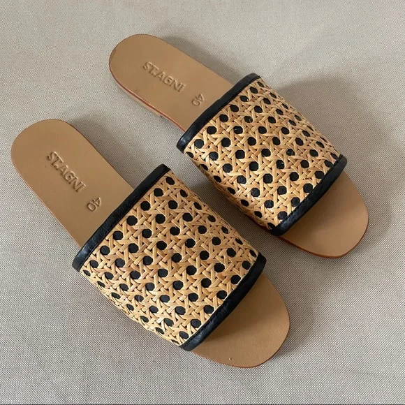 St Agni Hennie rattan slides sandals size EU 40 US 9 9.5 or 10 - Picture 6 of 9